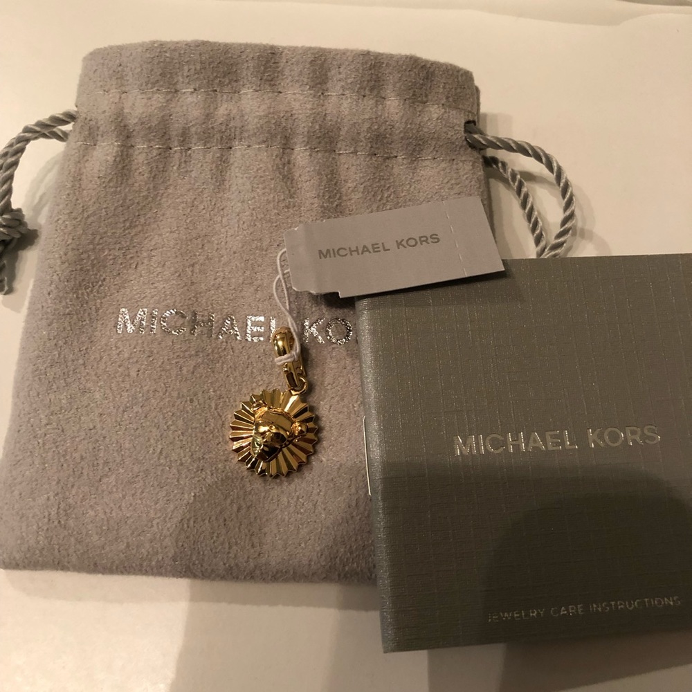 Michael kors 14k gold vermeil lion head charm